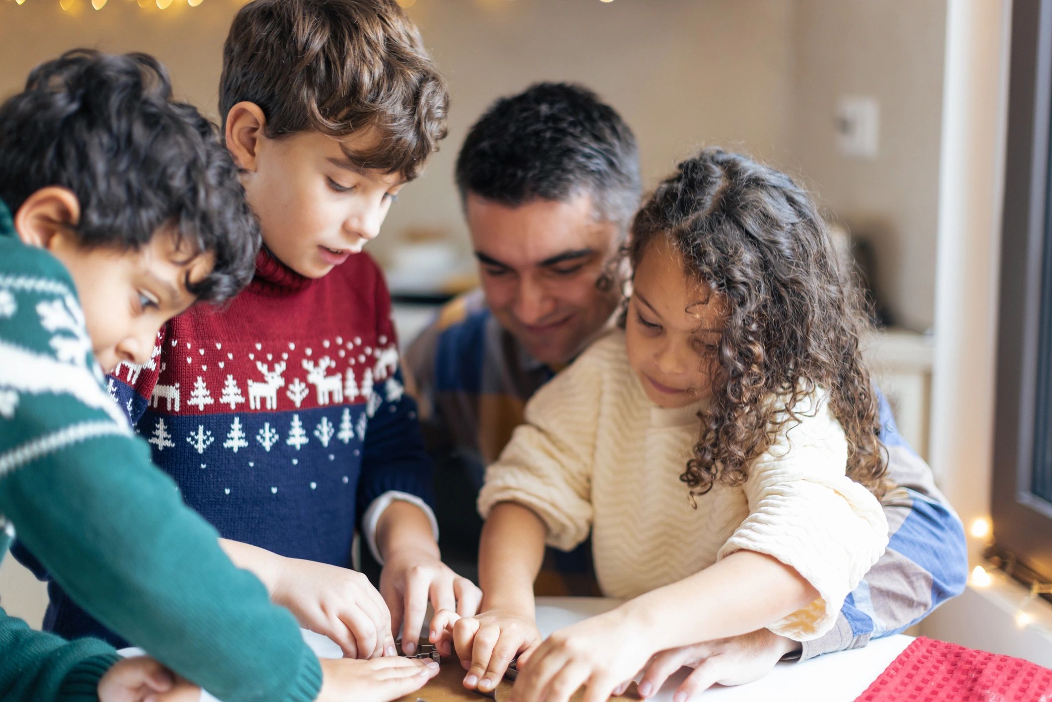 Family activity at home representing collaborative caregiving